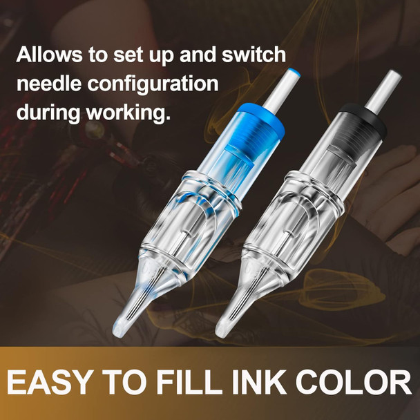 Tattoo Cartridge Needles - Tonbao 20Pcs Round Shader #12 Standard 1207Rs Mixed Size Tattoo Gun Needles