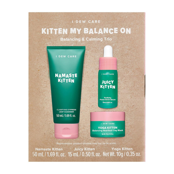 I Dew Care Heartleaf Skincare Set - Kitten My Balance On + Sheet Mask Pack - Let'S Do This Sheet, (5 Ea) Bundle