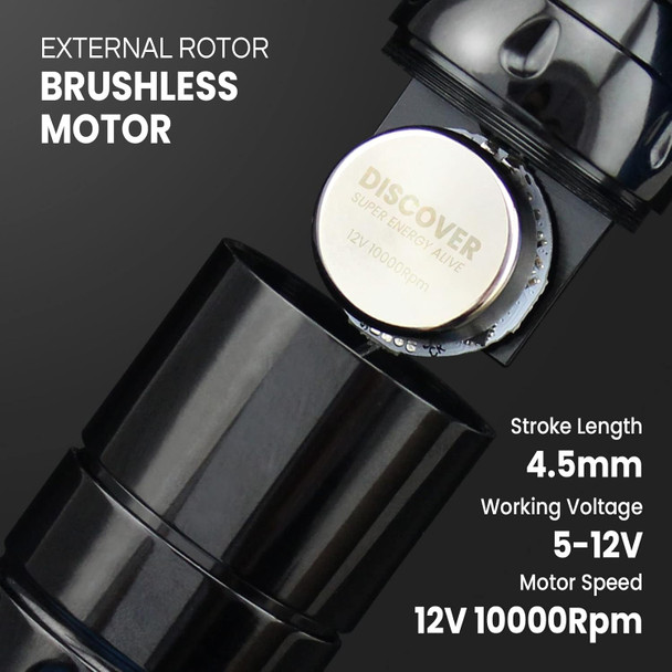 Tattoo Gun - Discover Device 4.5Mm Stroke Brushless Motor Direct Drive Tattoo Machine 5-12V 10000Rpm With 2 Spare Sterilizable 32Mm/40Mm Alloy Grip (Nm3 Wireless Kit)