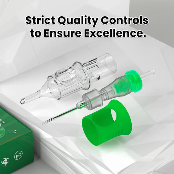 Wormhole Tattoo Needles Tattoo Cartridge Needles 20Pcs Mixed Sizes 1203Rl 1205Rl 1205Rm 1207Rm Disposable Tattoo Needle Cartridges With Finger Ledge Round Liner Shader Magnum For Tattoo Machine Pen