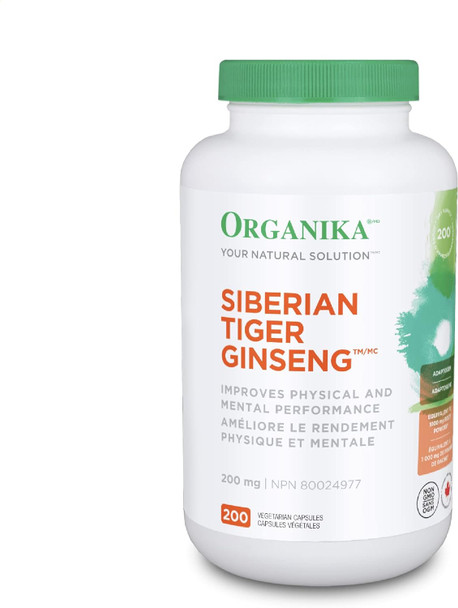 Organika Siberian Tiger Ginseng 200Mg- Eleutherococcus Senticosus- Adaptogenic, Immune Support, Fatigue Support- 200Caps