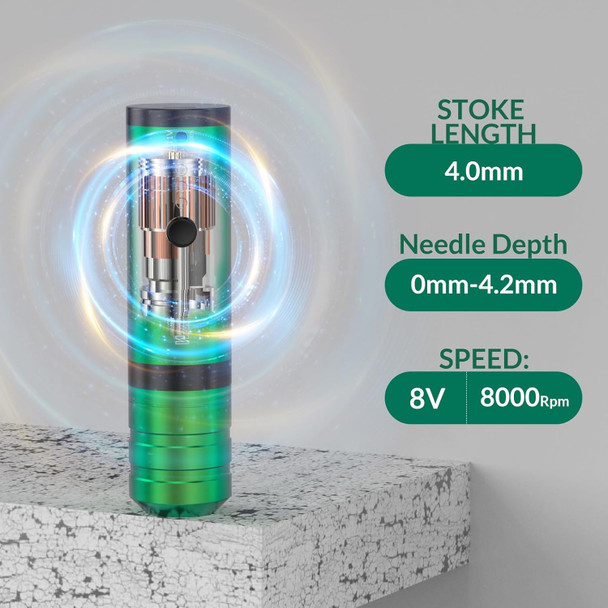 Wormhole Tattoo Gun Wireless Tattoo Pen Machine Rotary Battery Pen Tattoo Machine With 2100Mah Wireless Tattoo Equipment Supply For Tattoo Artists And Beginners Hp68-A