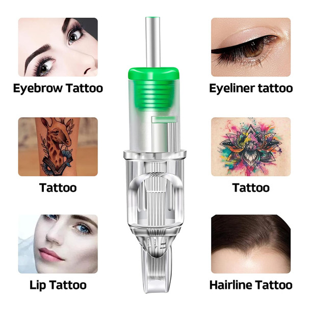 Tattoo Needles Cartridge - 100Pcs Mixed Tattoo Cartridge Needles Round Liner Shader Flat Magnum 3Rl 5Rl 7Rl 9Rl 3Rs 5Rs 7Rs 9Rs 5M1 7M1 For Tattoo Machine Tattoo Supplies (Rl/Rs/M1/Rm-120Pcs)