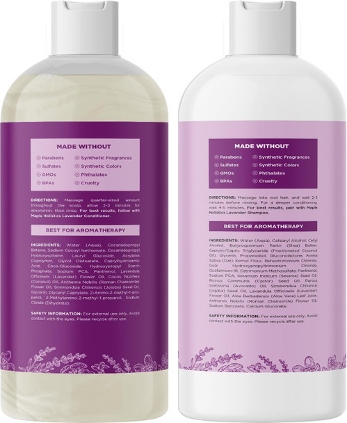 Aromatherapy Lavender Set For Women - Paraben And Sulfate Lavender Shampoo And Conditioner Set For Women Plus Calming Lavender Bubble Bath With Real Lavender Oil For Nighttime Relaxation