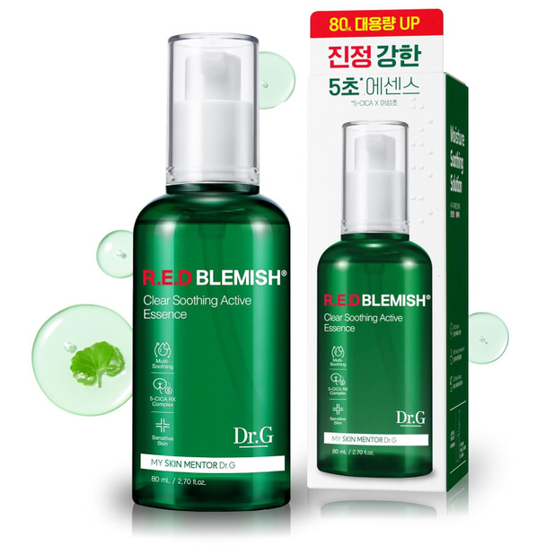 Dr.G Red Blemish Clear Soothing Active Essence, 80Ml - Korean Essence Skincare, Kbeauty, K Beauty Skincare, Korean Skincare, Korean Skin Care, Skin Care Coreano, Productos Coreanos Para La Cara