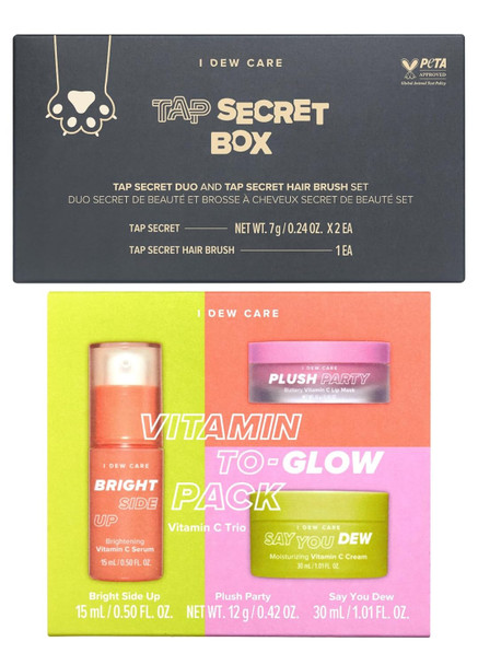 I Dew Care Dry Shampoo Powder - Tap Secret Box Set + Korean Skin Care Set Trio - Vitamin To Glow Pack Bundle I Dew Care Dry Shampoo Powder - Tap Secret Box Set + Korean Skin Care Set Trio - Vitamin To Glow Pack Bundle