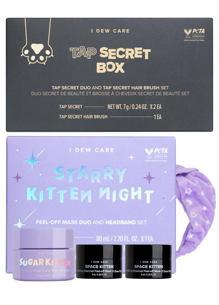 I Dew Care Dry Shampoo Powder - Tap Secret Box Set + Starry Kitten Night - Peel Off Masks And Headband Set Bundle I Dew Care Dry Shampoo Powder - Tap Secret Box Set + Starry Kitten Night - Peel Off Masks And Headband Set Bundle
