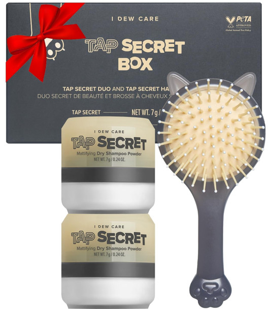 I Dew Care Dry Shampoo Powder - Tap Secret Box Set + Wash Off Face Mask Set - Mini Scoops (3 Flavors) Bundle