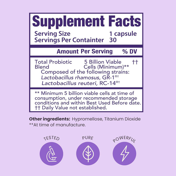 Pro-Fem #1 Vaginal Health Probiotic | Vaginal Probiotics | Clinically Proven To Promote Yeast & Ph Balance, Urinary Tract Health | Feminine Probiotics | Works In 7 Days | 30 Capsules | 1 Pack