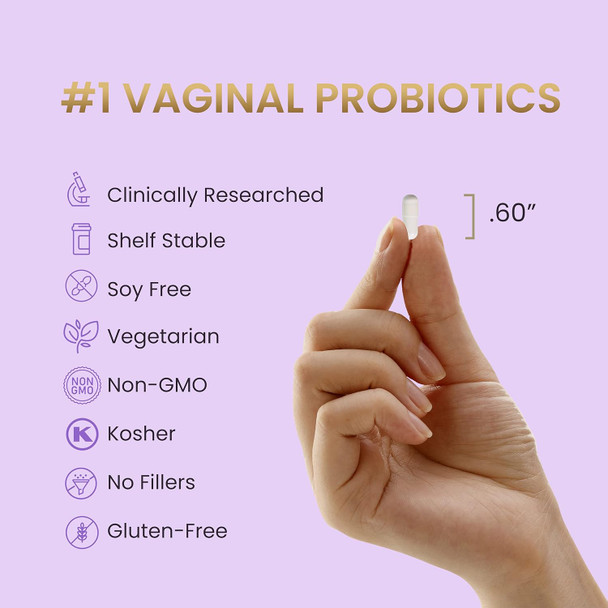 Pro-Fem #1 Vaginal Health Probiotic | Vaginal Probiotics | Clinically Proven To Promote Yeast & Ph Balance, Urinary Tract Health | Feminine Probiotics | Works In 7 Days | 30 Capsules | 1 Pack