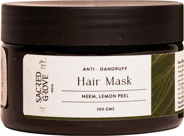 Sacred Grove Anti-Dandruff Pre Shampoo Hair Mask With Neem & Lemon Peel | For Itchy & Flaky Scalp | Suited For Men & Women | 200 Gms