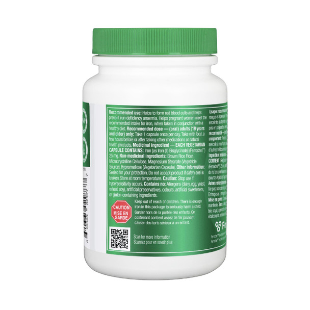 Organika Absolute Iron Iron Bisglycinate High Availability  Gentle On Stomach Boost Iron Levels- Beneficial For Women And Vegetarians 120Vcaps