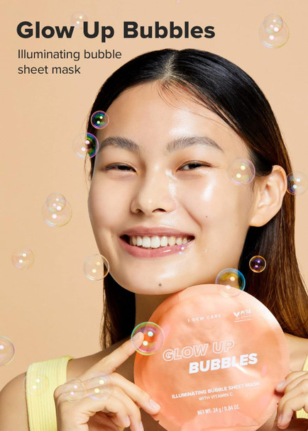 I Dew Care Bubble Sheet Mask - Glow Up Bubbles, 5 Ea + Hydrocolloid Acne Pimple Patch - Timeout Blemish Happy Paws, 36 Count Bundle