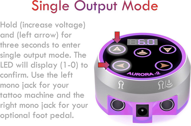 Aurora Ii Professional Tattoo Machine Power Supply- Touchscreen, Digital Display & Color Leds (Silver)