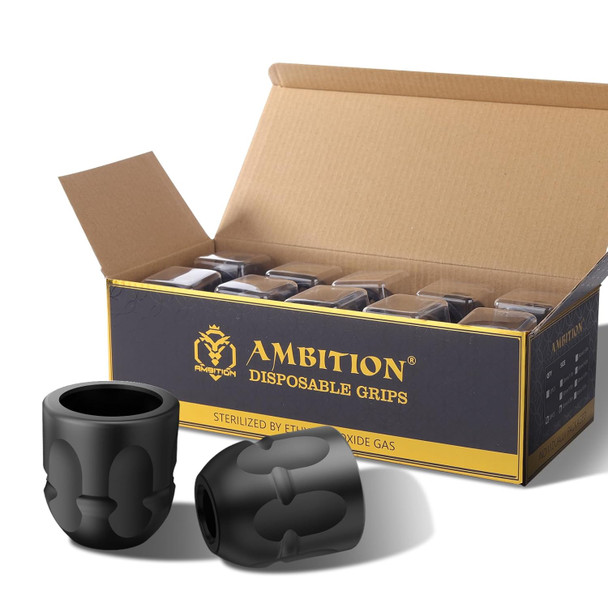 Ambition Soldier P1 Disposable Tattoo Grips-20Pcs 32Mm Professional Tattoo Rubber Grip Cover With Click Adjust System Supply For Rotary Soldier,Vibe,Ninja,Zetton,Torped & Lutin Tattoo Pen Machine Gun