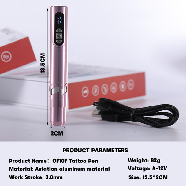 Tattoo Pen Machine Rotary Tattoo Gun Lightweight Digital Display Slim Frame With Two Replacement Batteries For Women Artist