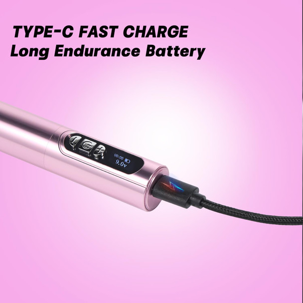 Tattoo Pen Machine Rotary Tattoo Gun Lightweight Digital Display Slim Frame With Two Replacement Batteries For Women Artist