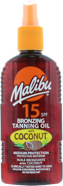 Malibu Spf 15 Bronzing Tanning Oil With Coconut, 200 Ml