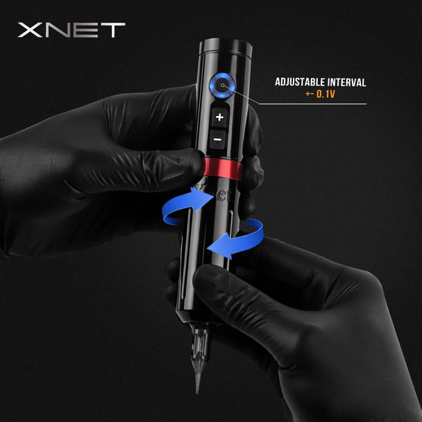 Xnet® Tattoo Kit - Complete Wireless Tattoo Machine With Extra Battery Coreless Motor Rotary Tattoo Pen 20Pcs Tattoo Cartridge Needles 1500Mah Power Digital Lcd Display For Professional Tattoo Artists