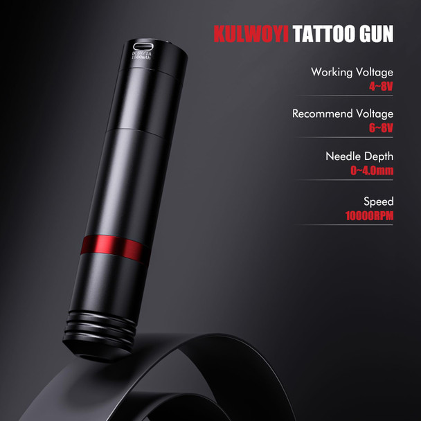 Tattoo Gun Kit,Tattoo Machine, Tattoo Kit For Beginners Complete Set With 2 Batteries 1500Mah Power Supply For Tattoo Gun Wireless.