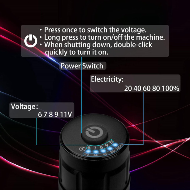 Wireless Cartridge Tattoo Machine Kit Tattoo Pen Set Complete Tattoo Pen Kit 20Pcs Cartridges Needles And 10 Color Inks Tattoo Power Supply