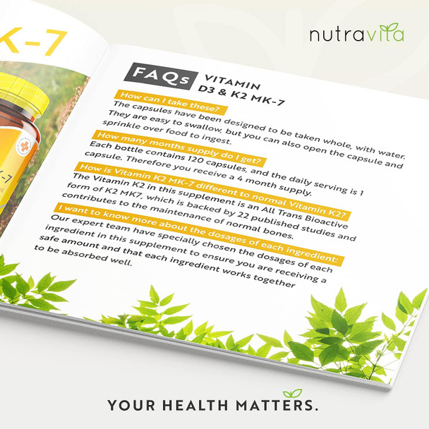 Vitamin D3 4000 Iu & Vitamin K2 100Ug Mk7 (K2Vital®) - Clinically Proven Ingredients – Max Strength - 120Capsules – Supports Normal Immune System – Cholecalciferol & Menaquinone-7 – Made In The Uk