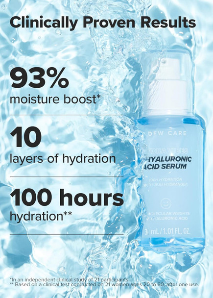 I Dew Care Hydra Vibes 10-Hyaluronic Acid Serum, 30Ml, 1.01 Fl. Oz. + Face Wash Headband - Brown Bear (1 Count) Bundle