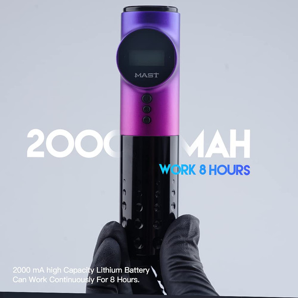 Mast Archer Wireless Tattoo Pen Machine Kit, 50Pcs Pro Tattoo Cartridges Needles Kit, One Bottle Black Tattoo Ink