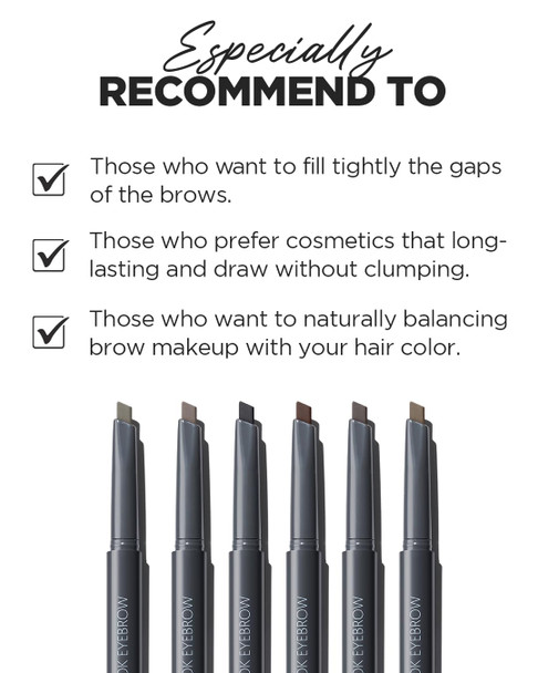 Thesaem Artlook Eyebrow Definer Pencil With Spoolie Brush 03 Gray Brown – Long Lasting Eyebrow Pencil For Soft Textured Eyebrow Makeup With Vitamin E - Triangular Pencil