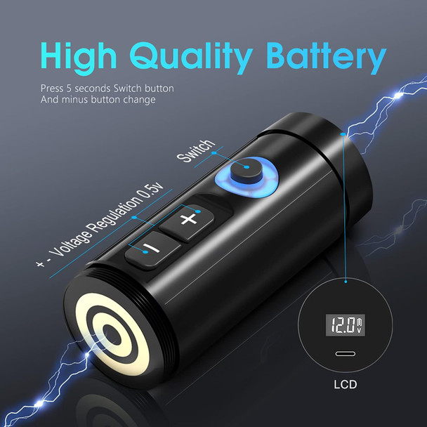 Ambition Rotary Tattoo Machine With 2Pcs Power Supply Coreless Japan Motor - Wireless Tattoo Battery Cartridge Pen With 1500Mah Power Supply Digital Lcd Display For Professional Tattoo Artists