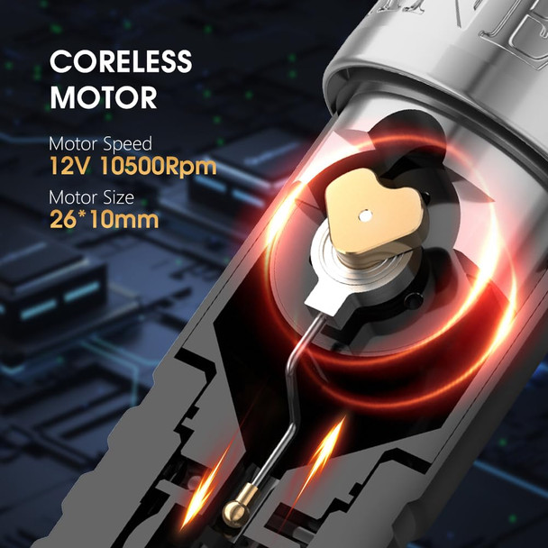 Tattoo Kit - Xnet Torch Wireless Tattoo Machine Kit Professional Complete Rotary Tattoo Pen With Extra 1950Mah Power 80Pcs X-Ray Mixed Tattoo Cartridge Needles Bandage With Big Case For Tattoo Artists