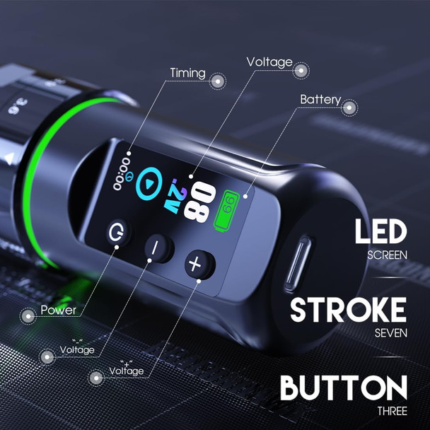 Dragonhawk Tattoo Cordless Battery Power Supply For L3 Tattoo Pen Machine