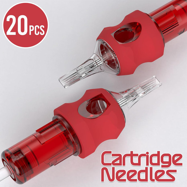 Wormhole Tattoo Cartridge Needles 19Rm Needle Cartridge #12 Standard 19 Round Magnum Tattoo Needles 20Pcs Disposable Finger Ledge Cartridges 3.5Mm Taper For Tattoo Gun Tattoo Supplies 1219Rm