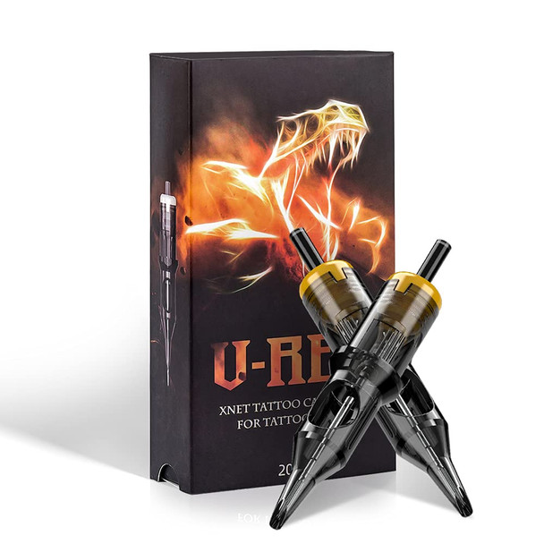 Xnet® U-Rex Cartridges #12 Standard 3Rs Disposable Tattoo Needles 3 Round Shader Medium Taper Taper 1203Rs 20Pcs Supply For Rotary Tattoo Pen Machine Gun
