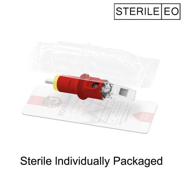 Warrior Red Cartridges Tattoo Needles With Membrane Made Of Japanese Surgical Steel Pmu Performant 20 Pcs Big Flat Magnum(0.35Mm-1205M1)