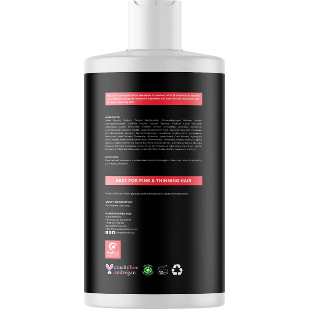 Biotin Shampoo And Body Wash Set - Volumizing Extra Strength Biotin Shampoo For Thinning Hair And Hydrating Tea Tree Oil Body Wash For Dry Skin - Sulfate Shampoo And Body Soap With Essential Oils