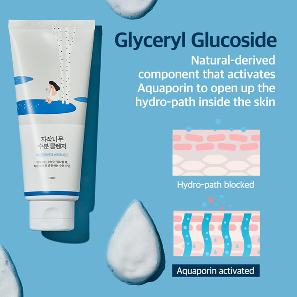 Round Lab Birch Juice Moisturizing Cleanser | Unclogs Sebum, Clears Away Dead Skin Cells., Soothing, Low Ph, Gel Type Cleanser (5.07 Fl.Oz)