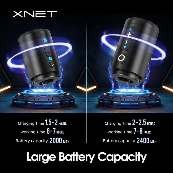 Xnet Typhoon Wireless Tattoo Gun Rotary Tattoo Machine Pen Digital Led Display With Extra 2000Mah Tattoo Power Supply Coreless Motor Tattoo Cartridge Gun For Beginners Tattoo Artists, Black