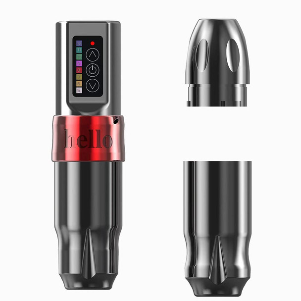 Wireless Tattoo Machine Kiss Of Dragon Rotary Tattoo Machine Pen With 1950Mah Battery Supply Coreless Motor Non Slip Grips - Professional Tattoo Gun For Tattoo Artists And Beginners (Red)