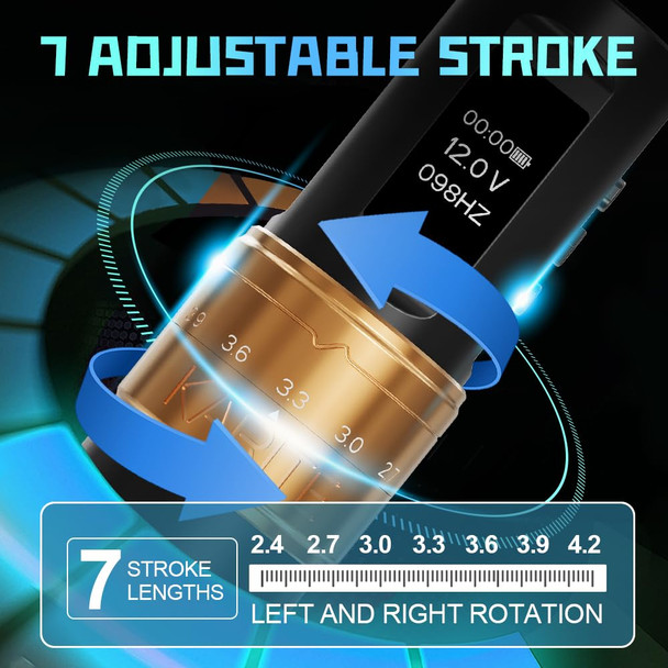 Karite Tattoo Kit, Professional Wireless Tattoo Gun With 2400Mah Battery, 7 Adjustable Needle Strokes, And Customizable Settings For Voltage And Frequency - Durable Tattoo Kit For Beginners