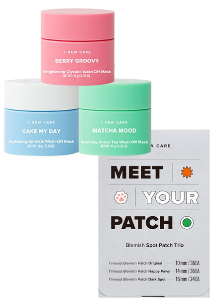 I Dew Care Hydrocolloid Acne Pimple Patch Trio - Meet Your Patch Set | 96 Count, Three Sizes Facial Stickers + Mini Scoops | Travel Sized Skin Care Trio Bundle