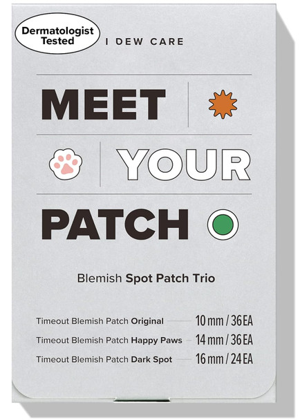 I Dew Care Hydrocolloid Acne Pimple Patch Trio - Meet Your Patch Set | 96 Count, Three Sizes Facial Stickers + Mini Scoops | Travel Sized Skin Care Trio Bundle