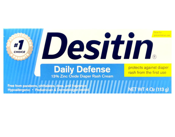 Desitin Rapid Relief Zinc Oxide Diaper Rash Cream 4 Oz (Pack Of 2)