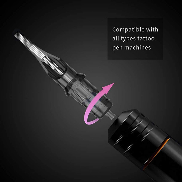 Tattoo Cartridge Needles - 80Pcs Disposable Mixed Sterilized Tattoo Needles Round Shader 1205Rs 1207Rs 1209Rs 1211Rs Size For Tattoo Machine Tattoo Kit Tattoo Supplies