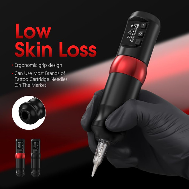 U-Rex Tattoo Gun Wireless- Rotary Tattoo Machine Pen With Coreless Motor Led Digital Display Cordless Tattoo Machine Gun For Tattoo Artists