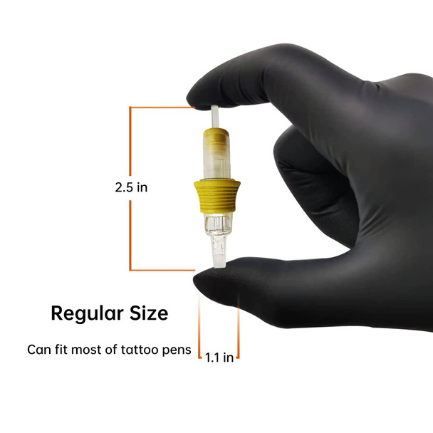 Pro Cartridges #12(1223M1) 0.35Mm Tattoo Needles With Membrane Safety Cartridges For Tattoo Artists Weaved Magnum Shader 20Pcs Standard Pack M1