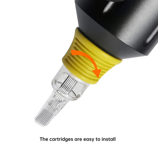 Pro Cartridges #12(1223M1) 0.35Mm Tattoo Needles With Membrane Safety Cartridges For Tattoo Artists Weaved Magnum Shader 20Pcs Standard Pack M1