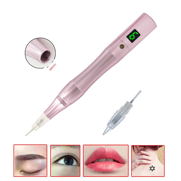 Permanent Makeup Pen Tattoo Rotary Machine Includes 1 Battery 10Pcs Needles For Eyebrows,Eyeliners, Lips And Small-Tattoo Rb901