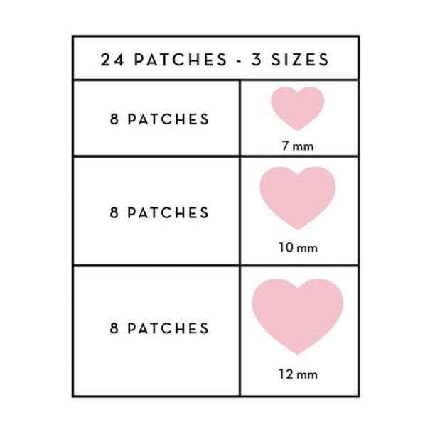 The Creme Shop Heart Shape Clear Skin Hydrocolloid Dark Spot Acne Patches - Infused With Salicylic Acid + Witch Hazel | Adhesive Patches That Fight Pesky Pimples. (72 Patches / 3 Sizes)