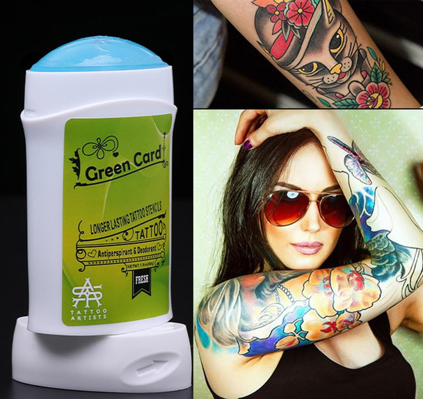 Tattoo Transfer Stick, Tattoo Skin Solution Soap Cream Gel For Transfer Stickers Paper Machine Stencils, Temporary Tattoo Supplies Accessories, Clean Dry Protection Antiperspirant Deodorant; Zyg